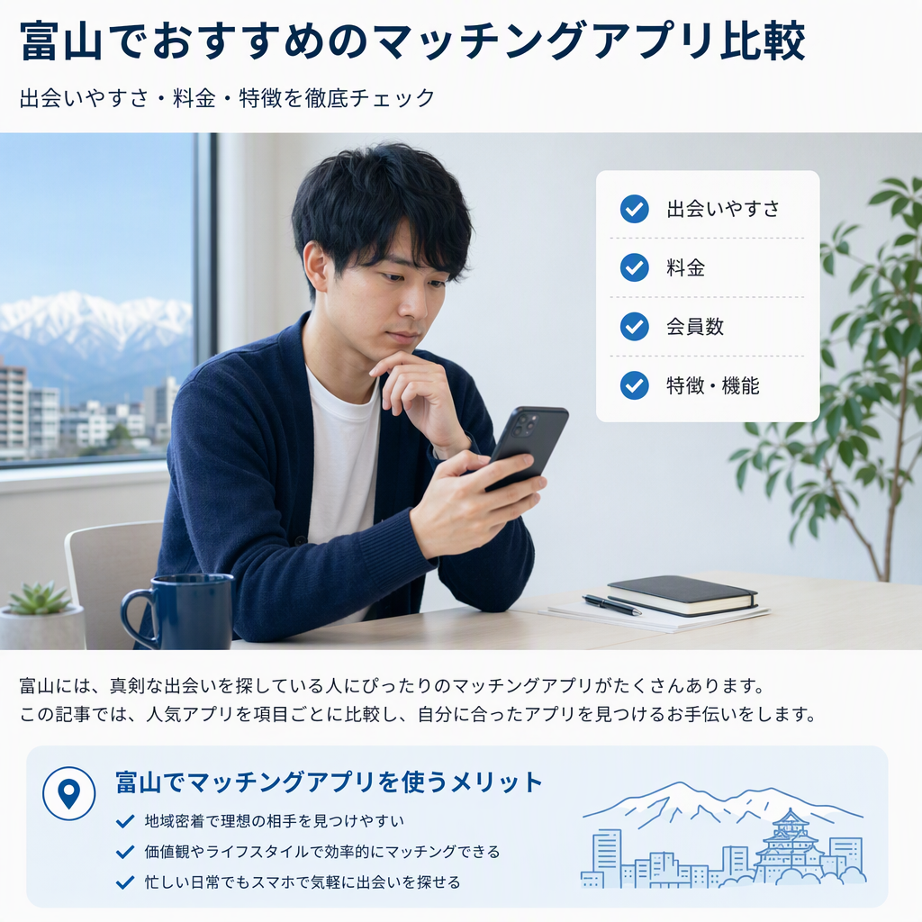 【富山で出会う】マッチングアプリ7社比較