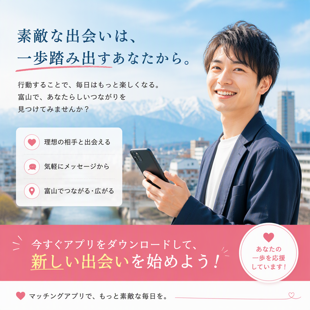 【富山で出会う】マッチングアプリ7社比較
