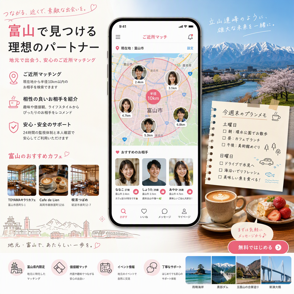 富山で出会うならYYCのおさそい活用術